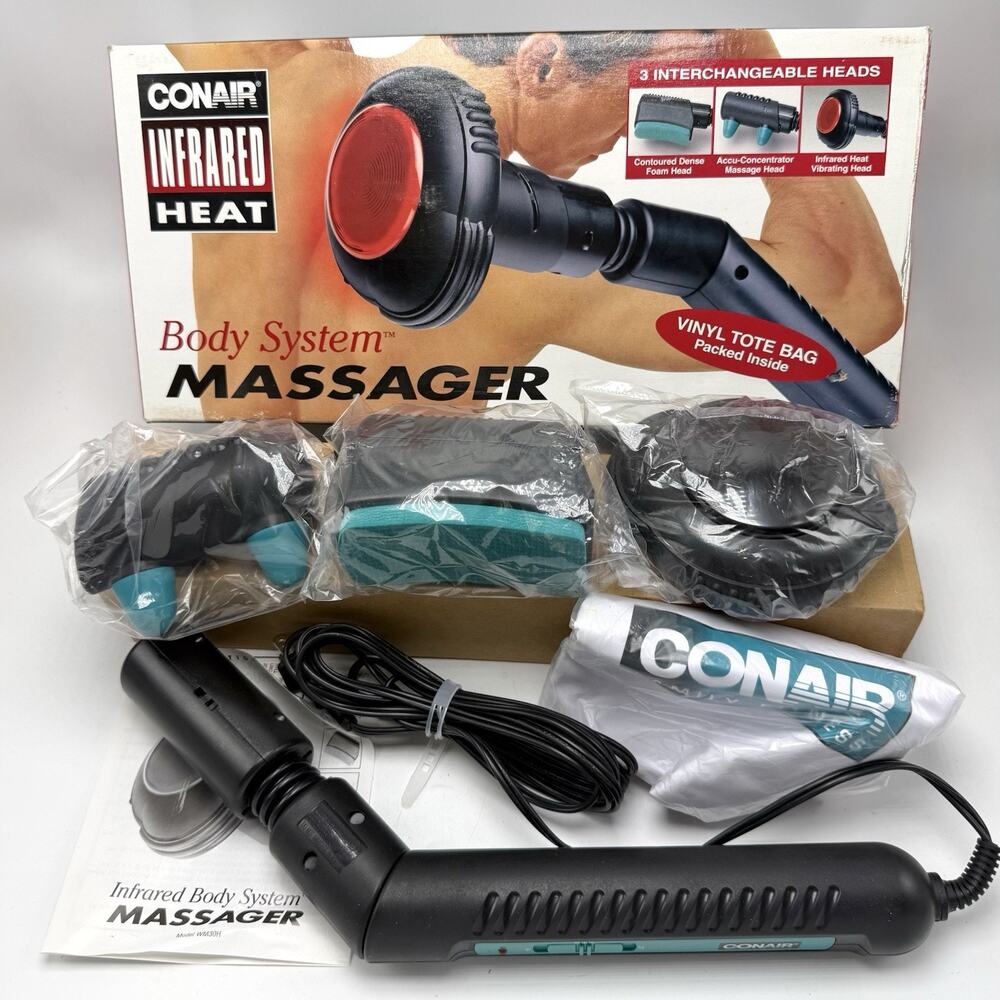 Conair Infrared Heat Body System Massager Model WM30H w 3 Interchangeable Heads